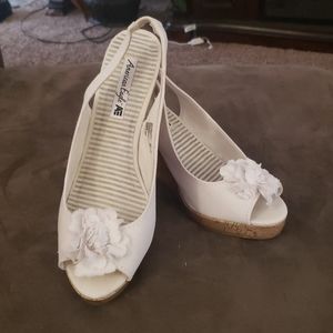 Wedge sling back heels